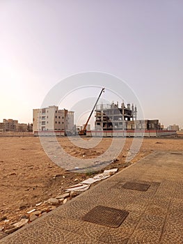 Construction site of new building in ajman UAE