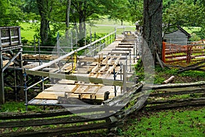 Construction Site of a New Flume at Mabry Mill, Blue Ridge Parkway, Virginia, USA