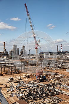 Construction site of an oil refinery