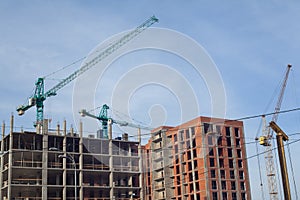 Construction site, ÃÂonstruction cranes photo