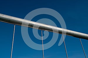 construction site, particular fence with electro-welded mesh, tubular detail in stainless steel and galvanized