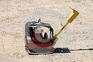 Construction site with the rammer