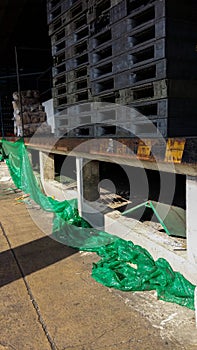 Construction site renovation under the basement building