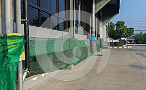 Construction site renovation under the basement building