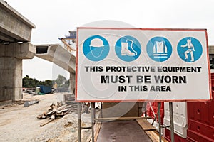 Construction site safety signage photo