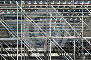 Construction site scaffolding for concert tribune