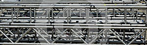 Construction site scaffolding for concert tribune