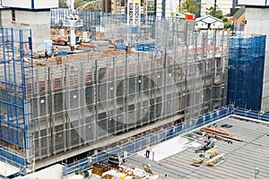 Construction site with screens