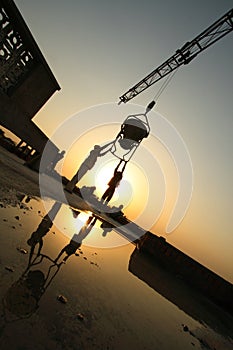 Construction site silhouette