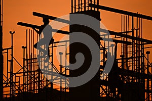 Construction site silhouette