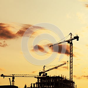 Construction site silhouette