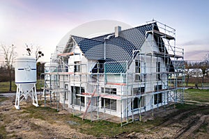 Construction site of a single-family house in Germany