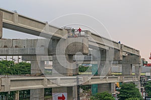 Construction site of sky train redline Bangsue-Rangsit
