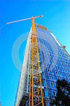 Construction Site Skyscraper and Crane