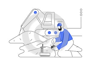 Construction site soil testing abstract concept vector illustration.