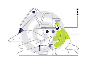 Construction site soil testing abstract concept vector illustration.