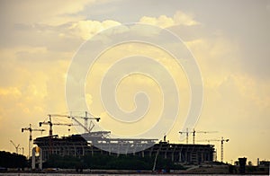 Construction Site of stadium in sain petersburg, russia