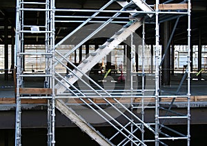 Construction site staircase