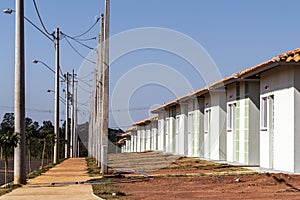 Construction site of standardized houses photo