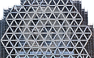 Construction Site with Steel Facade