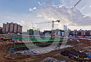 Construction Site at sunset