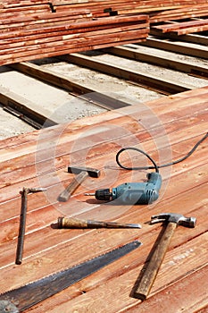 Construction site and tools