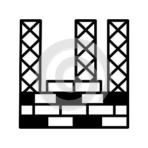 Construction Site vector Solid icon style illustration. EPS 10 file