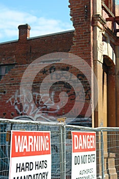 Construction Site Warning And Danger Signs