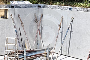 Construction site with waterproof concrete called white cellar construction