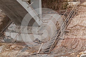 Construction site wooden stair