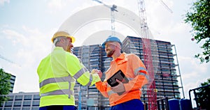 Construction Site Worker Hand Shake