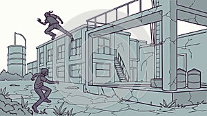 Construction site with workers and crane, building and development, vector design Generative AI