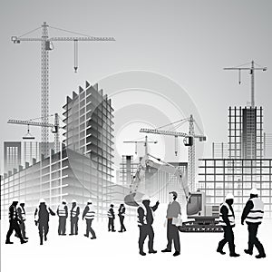 Construction site workers