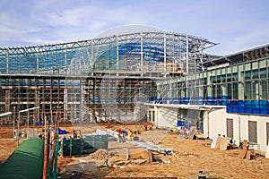 construction site with workers