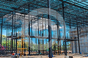 Construction site working, Steel roof photo