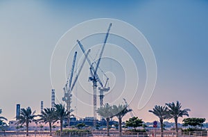 Construction site Yas Island at Abu Dhabi, UAE