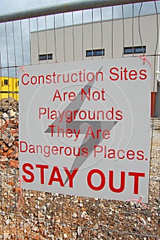 Construction sites are not playgrounds