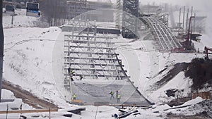 Construction of a ski jump on the Sparrow Hills