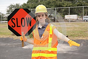 Construction Slow Sign