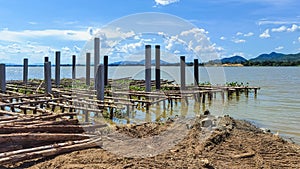 The construction of a small jetty for the convenience of boarding and landing jet skis along the river. Build a berth that juts