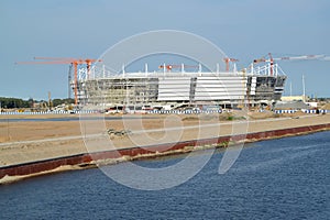 Construction of stadium for holding games of the FIFA World Cup of 2018. Kaliningrad, on June 10, 2017