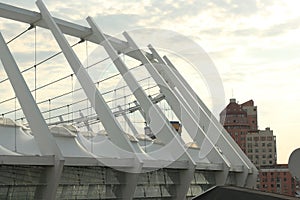 Construction of the stadium roof