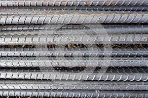 The construction steel bar image close up for background.