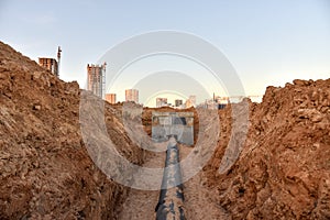 Construction of stormwater pits, sanitary sewer system distribution chamber and pump station. Construction the sewerage valve pit