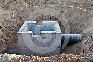 Construction of stormwater pits, sanitary sewer system distribution chamber and pump station. Sewerage manhole and pipes line