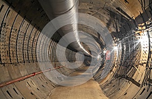 Construction of the subway tunnel