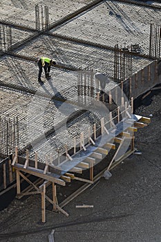 Construction team working on a construction site