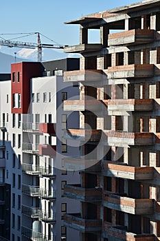 Construction team working on a construction site