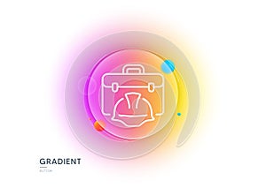 Construction toolbox line icon. Architect portfolio sign. Gradient blur button. Vector