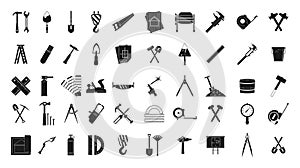 Construction tools icon set, simple style